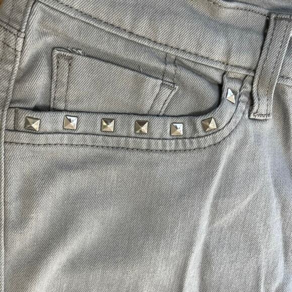 Levi's 524 Too Superlow Skinny Gray Jeans Stud Front Pockets 28x30 Biker Grunge - Picture 7 of 13